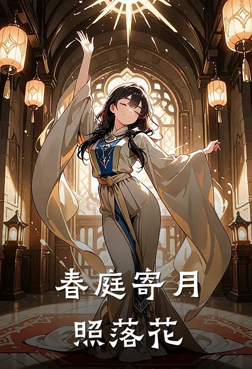 春庭寄月照落花